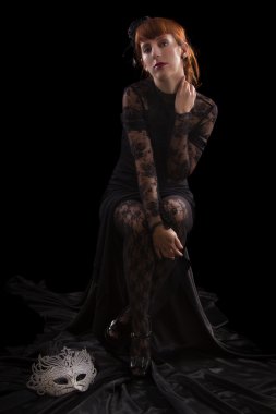 siyah Gotik elbise kız