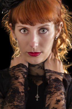 siyah Gotik elbise kız