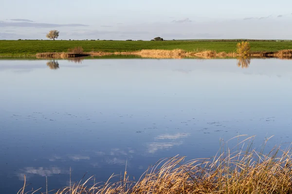 Lente platteland lake landschap — Stockfoto