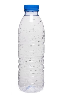 Mavi kapak plastik su şişesi