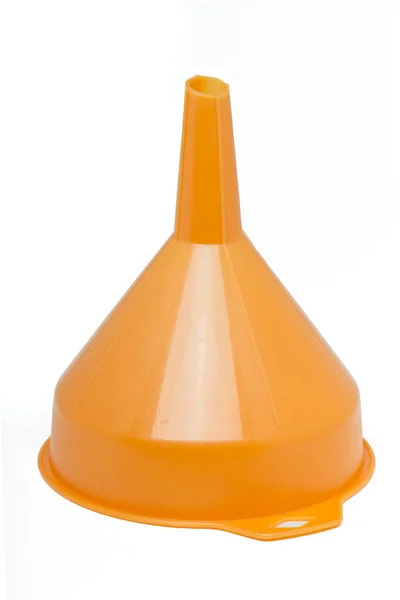 Pomarańczowy lejek z tworzywa sztucznego — Zdjęcie stockowe