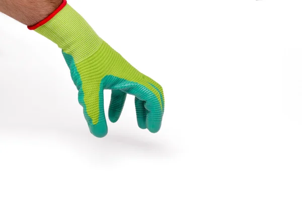 Hand with a gardening glove — Stock Photo, Image