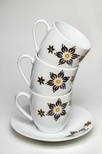 Stapel voor drie koffie cups — Stockfoto