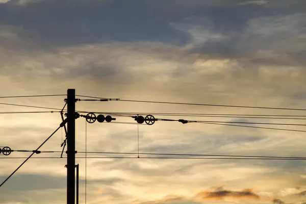 Demiryolu Kablo hatları — Stok fotoğraf