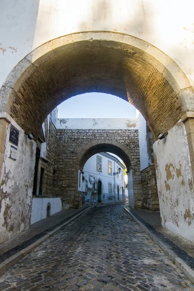 Historical streets on the old town of Faro — Stock Photo, Image