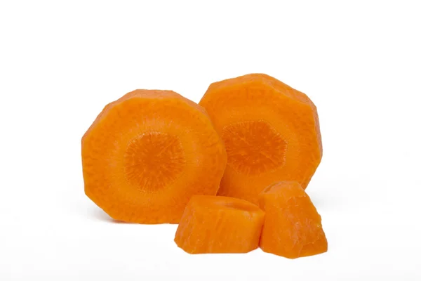 Cenoura cortada em pedaços redondos — Fotografia de Stock