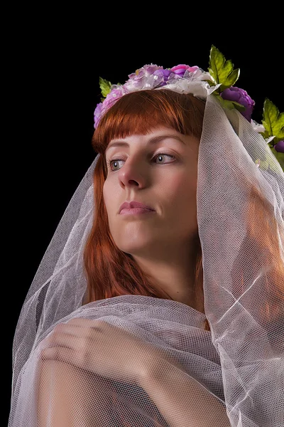 Menina com um pano transparente — Fotografia de Stock