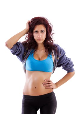 Spor kıyafetleri ile güzel sağlıklı genç kız