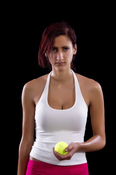 Bella ragazza che gioca a tennis — Foto Stock
