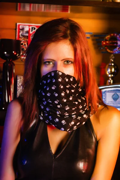 Vuxen biker girl — Stockfoto