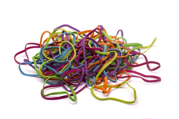 Colorful elastic rubber bands — Stock Photo, Image