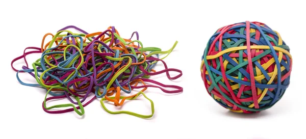 Colorful elastic rubber bands — Stock Photo, Image