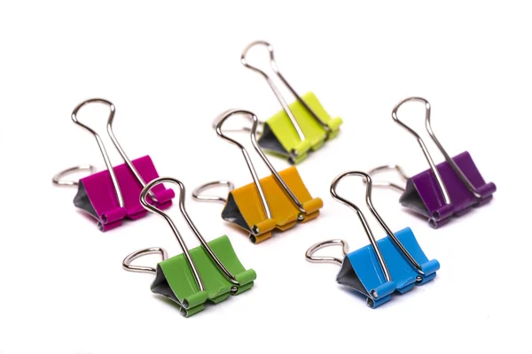 Colorful office binder clips — Stock Photo, Image