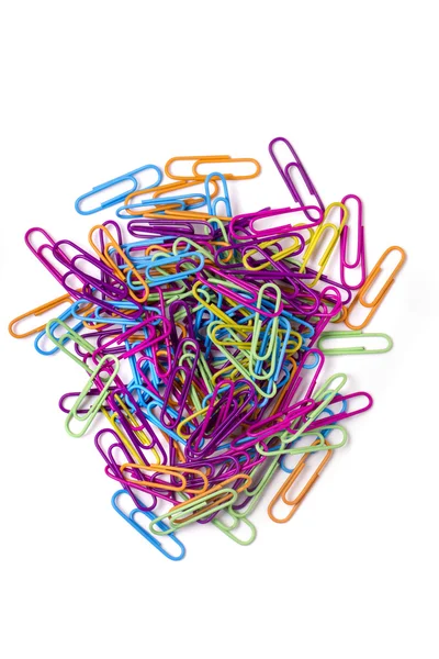 Colorful office paper clips Stock Photo