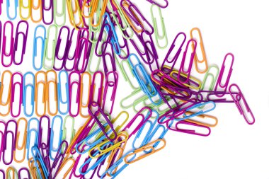 Colorful office paper clips clipart