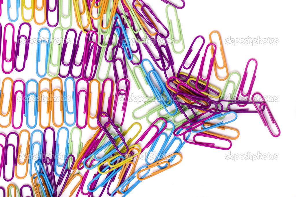 Colorful office paper clips