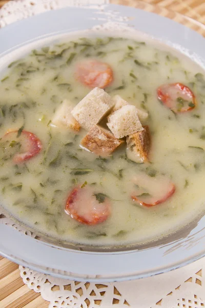 Traditional portuguese soup, called Caldo Verde — Stock Photo, Image