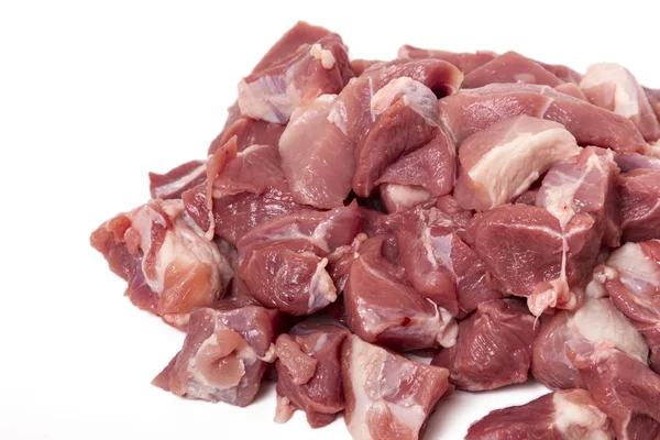 Hackad fläsk nötkött i bitar — Stockfoto