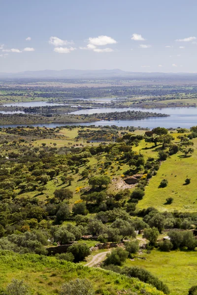 Landskap utsikt över sjön vackra alqueva — Stockfoto