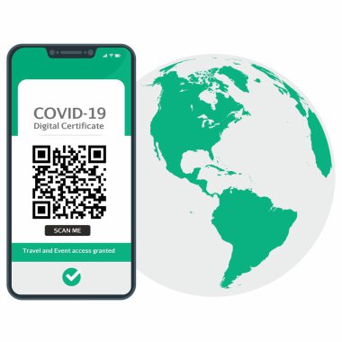Uluslararası Covid-19 aşısı sertifikası, ülkeler arasında seyahat etmek ve dünyadaki kültürel etkinliklere erişmek için cep telefonunda..