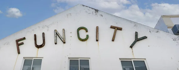 Abandoned Business Warehouse Lettering Located Olhao Portugal — Stockfoto