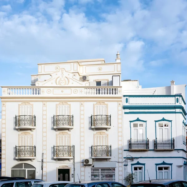 Typická Architektura Algarve Vintage Stylu Budov Který Nachází Olhao Portugalsko — Stock fotografie