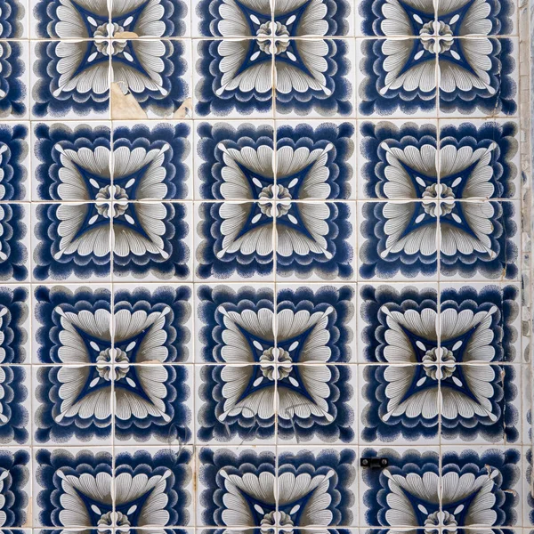 Typowe Szczegóły Azulejo Ceramiki Grafiki Znajduje Się Mieście Olhao Portugalia — Zdjęcie stockowe