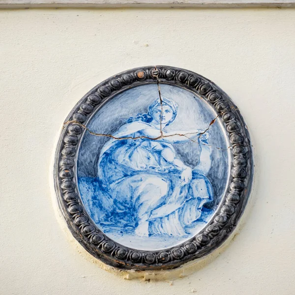 Typical Details Azulejo Ceramics Artwork Located City Olhao Portugal — стоковое фото