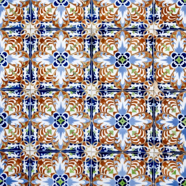 Typical Details Azulejo Ceramics Artwork Located City Olhao Portugal — стокове фото