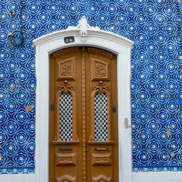 Typical Architecture Algarve Vintage Style Doors Located Olhao Portugal — Zdjęcie stockowe
