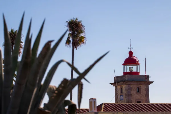 Red Lighthouse Ponta Piedade Lagos Portugal — Stock Photo, Image