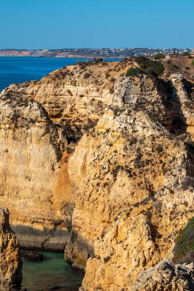 Prachtige Kliffen Langs Kust Algarve Lagos Portugal — Stockfoto