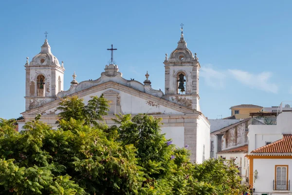 Vista Sulla Chiesa Santa Maria Nella Città Lagos Algarve Portogallo — Foto Stock