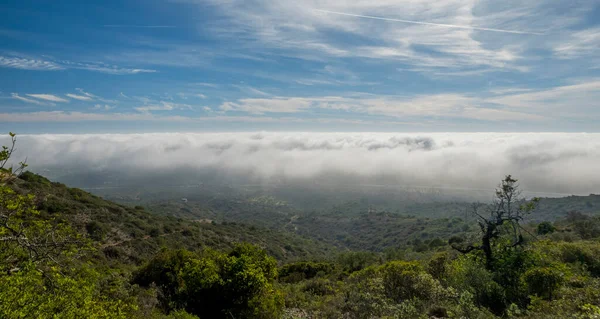 葡萄牙阿尔加维地区圣米格尔山上的朦胧晨雾 — 图库照片