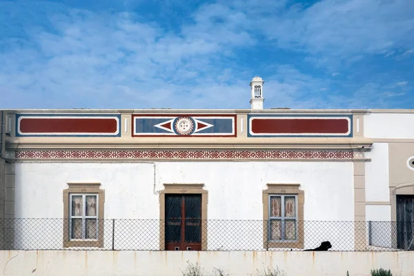 Arquitetura Típica Edifícios Rústicos Algarvios Com Desenhos Intrincados Platbands — Fotografia de Stock