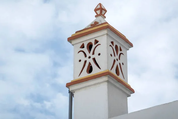 Vista Cercana Arquitectura Tradicional Típica Las Chimeneas Del Algarve — Foto de Stock