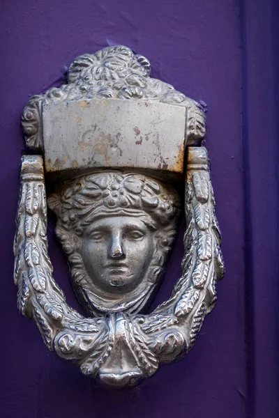 Typical Architecture Door Door Knockers Intricate Design Details Traditional Portuguese — Stock Photo, Image