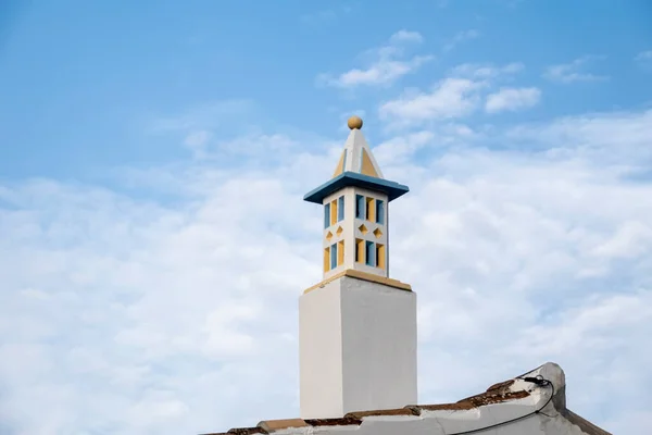 Vista Cercana Arquitectura Tradicional Típica Las Chimeneas Del Algarve — Foto de Stock