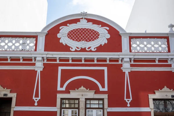 Arquitetura Típica Edifícios Rústicos Algarvios Com Desenhos Intrincados Platbands — Fotografia de Stock