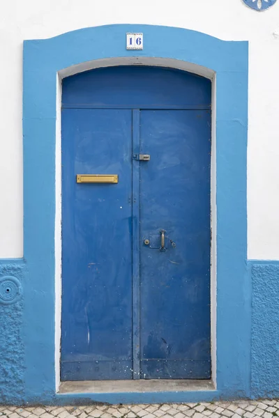 Typical Architecture Door Intricate Design Details Traditional Portuguese Buildings — Stock Photo, Image