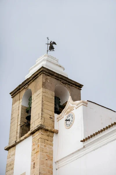 Detalhe Sobre Torre Sineira Igreja Rosário Localizada Cidade Olhao Portugal — Fotografia de Stock