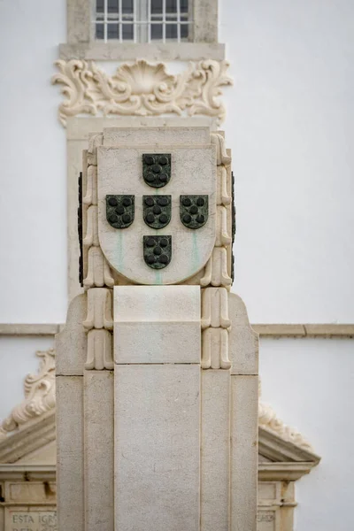 Escudo Armas Portugal Piedra Fuera Iglesia Nossa Senhora Rosario Ubicada —  Fotos de Stock