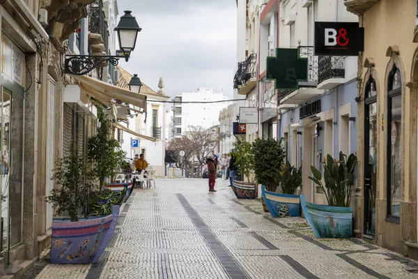 Olhao Portugal Fevereiro 2022 Arquitetura Típica Edifícios Rústicos Algarvios Com — Fotografia de Stock