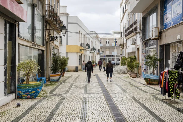 Olhao Portugal Fevereiro 2022 Arquitetura Típica Edifícios Rústicos Algarvios Com — Fotografia de Stock