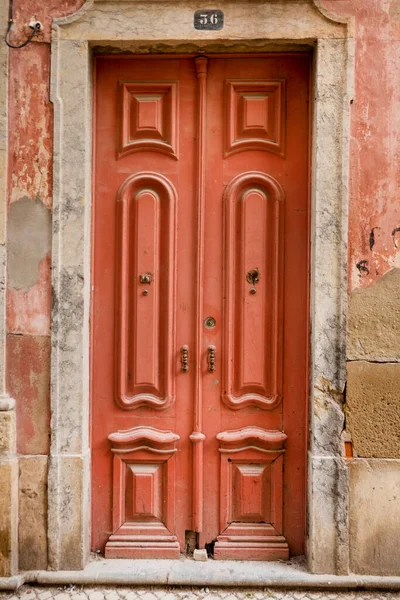 Typical Architecture Door Intricate Design Details Traditional Portuguese Buildings — Stock Photo, Image