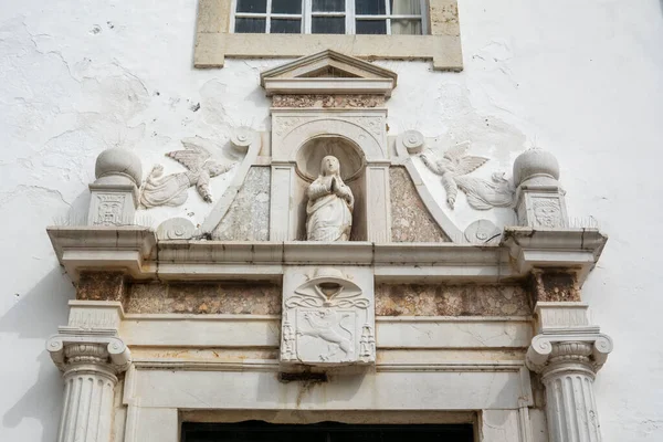 Detalle Estatua Iglesia Misericordia Situada Ciudad Faro Algarve Portugal — Foto de Stock