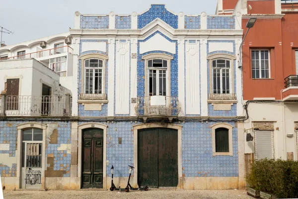 Typische Architectuur Van Algarve Rustieke Gebouwen Met Ingewikkelde Ontwerpen Van — Stockfoto