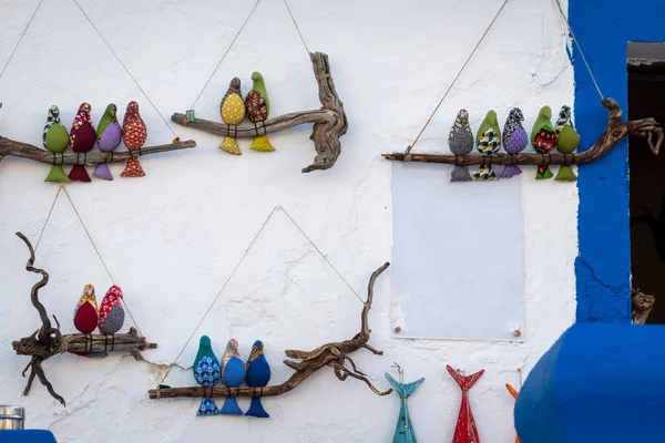 Las Aves Decorativas Tela Las Ramas Venta Mercado — Foto de Stock