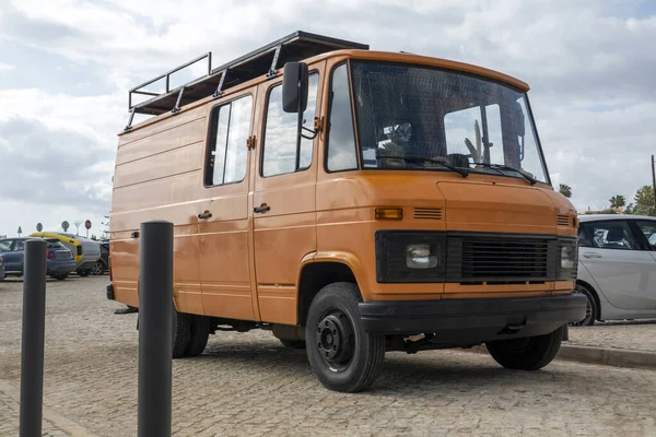 View Old Vintage Transporter Van Parked — Stock Photo, Image