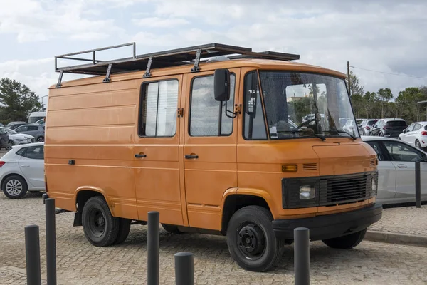 View Old Vintage Transporter Van Parked — Stock Photo, Image